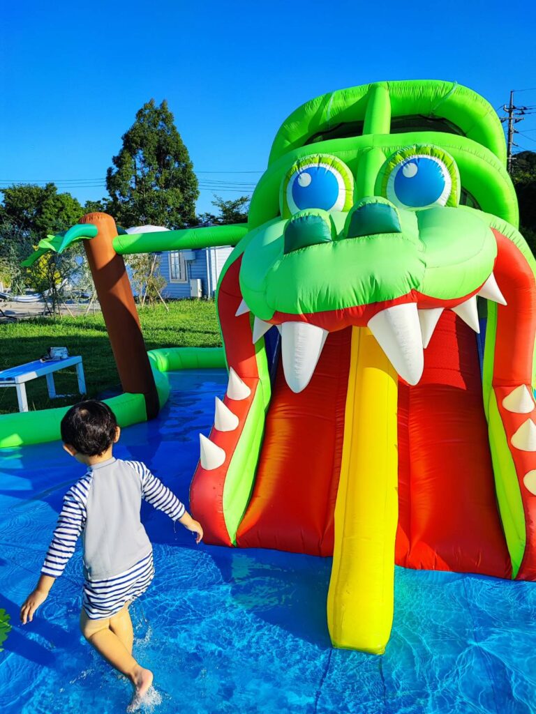 千葉県市原市の高滝湖グランピングリゾートの水遊び