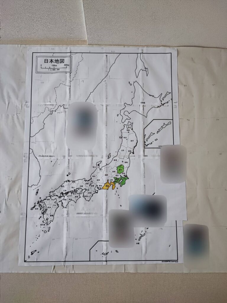 47都道府県制覇を目指す我が家の日本地図