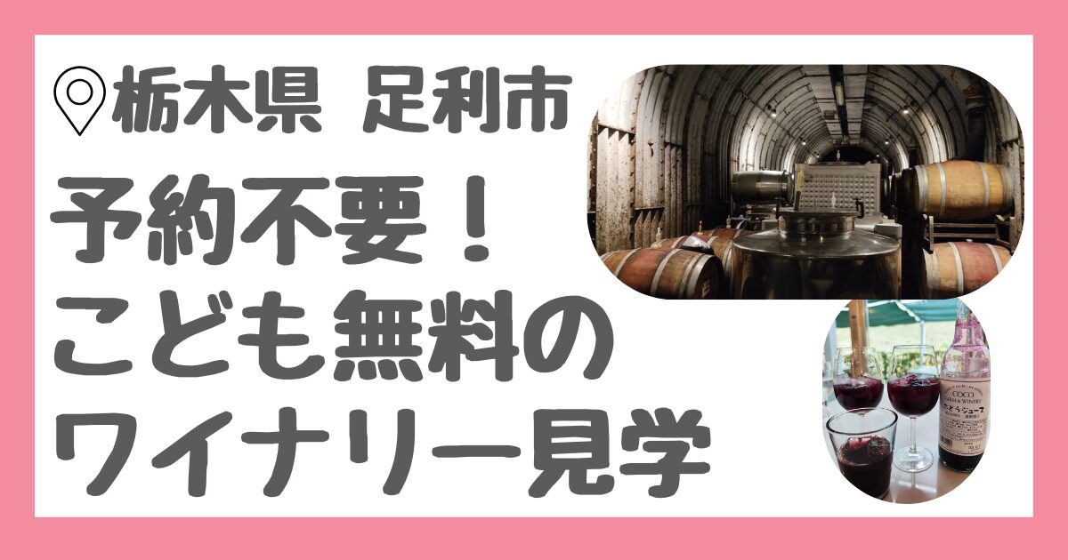 栃木県足利市のこども無料でできるワインの工場見学「ココ・ファーム・ワイナリー」のレビュー、口コミ