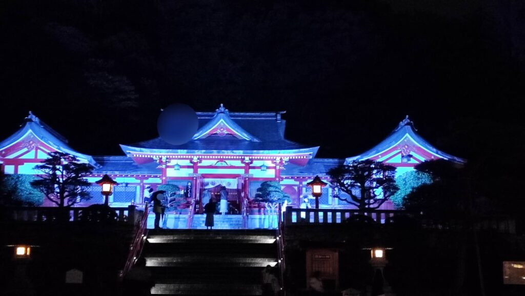 足利織姫神社のライトアップ