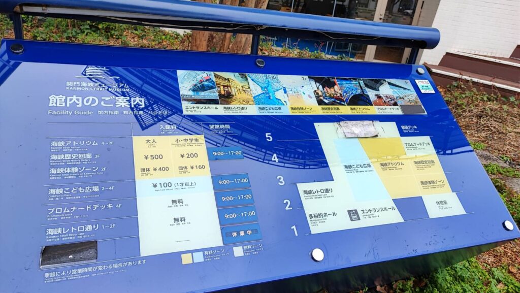 関門海峡ミュージアムのフロア案内