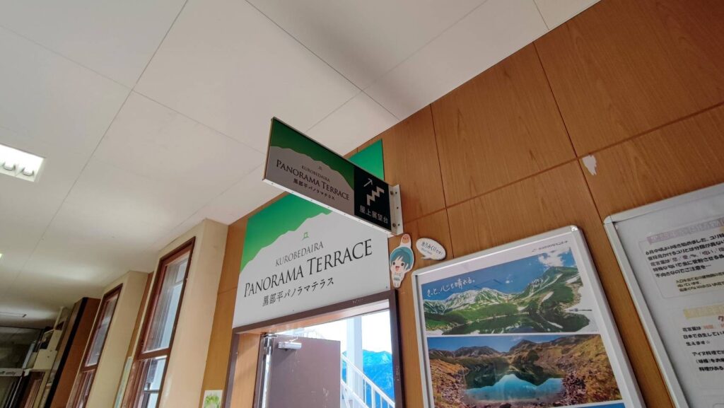 黒部平パノラマテラスの看板